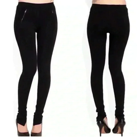 BCBG  Womens Sissy Legging W/ Zipper Detail Size Medium / Black - Picture 3 of 10